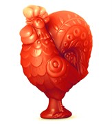 Петух 3D форма пластиковая